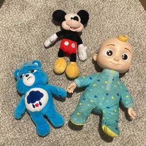 Coco Melon Mickey Care Bear plush lot